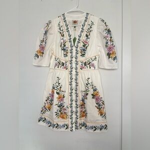 Farm Rio NWT SWEET BLOOM DREAMSCAPE OFF WHITE MINI DRESS SZ MEDIUM